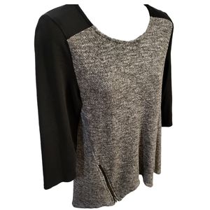 SIS Heathered Black/Black 3/4 Stretch Sleeve & Zippers sz S  EUC